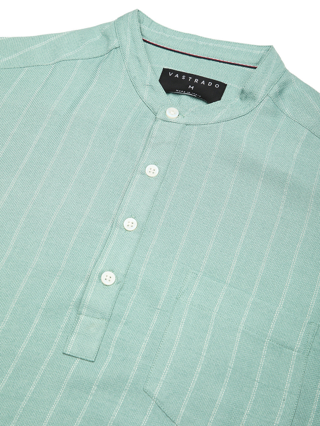 Fern Green Chalk Striped Kurta