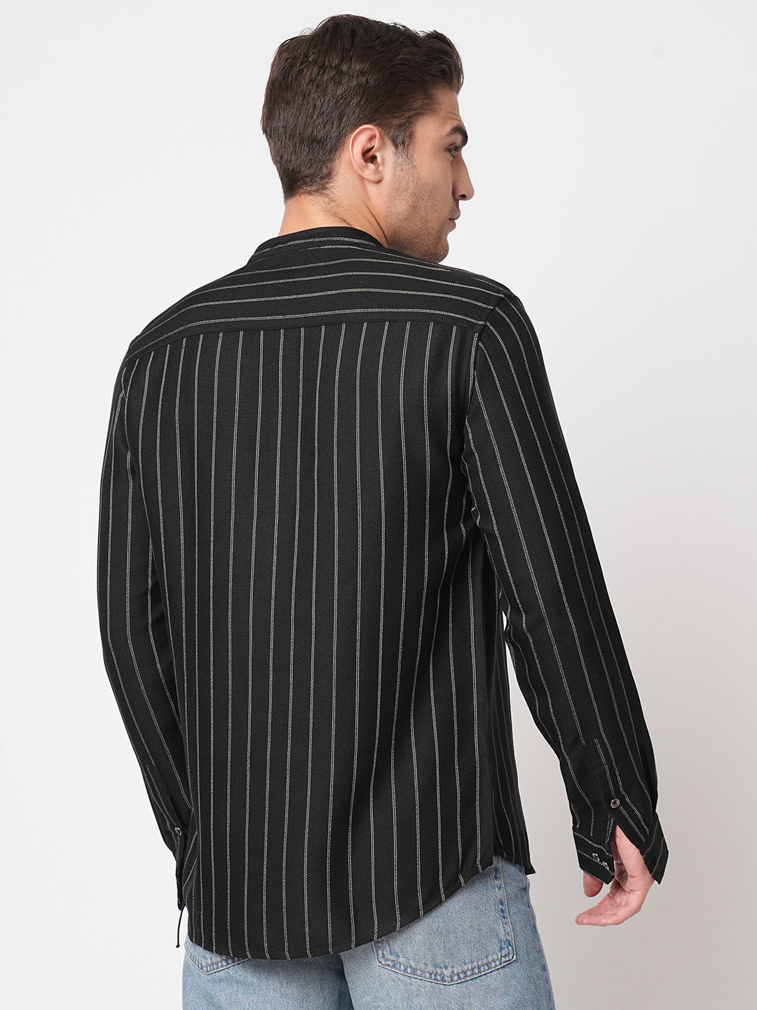 Sable Black Chalk Striped Kurta