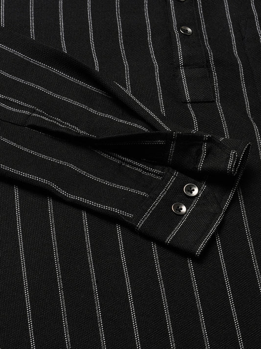 Sable Black Chalk Striped Kurta