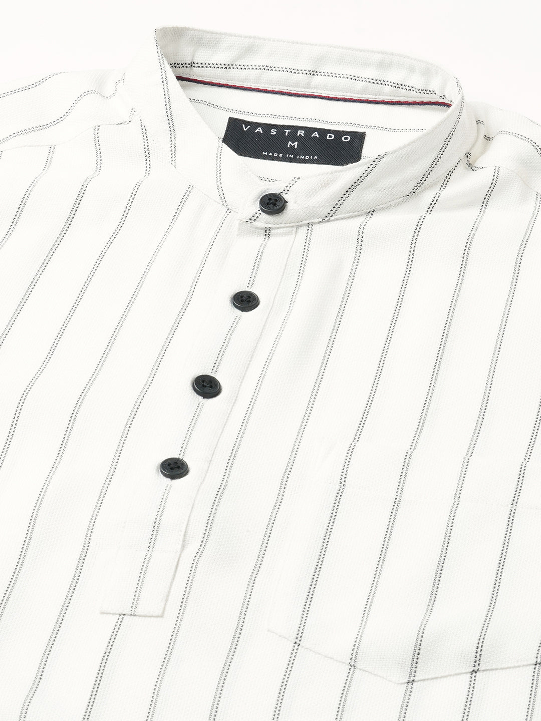 White Pencil Stripe Kurta