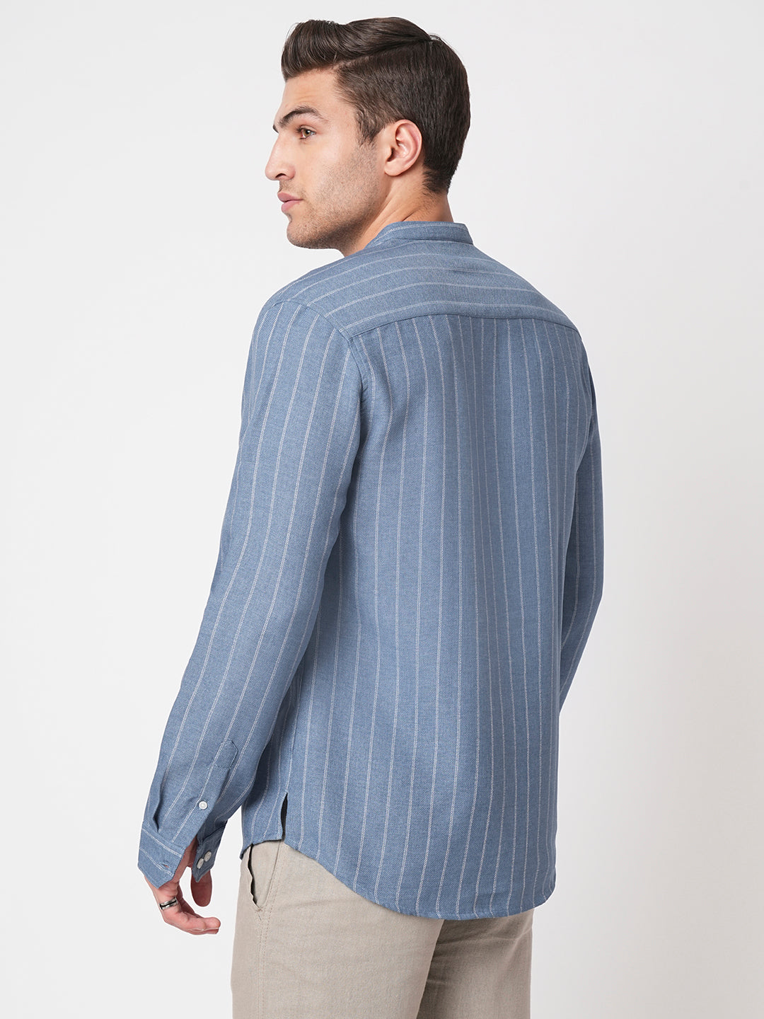 Carolina Blue Chalk Striped Kurta