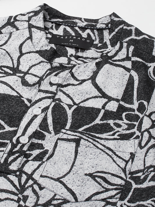Obsidian Black Abstract Printed Kurta