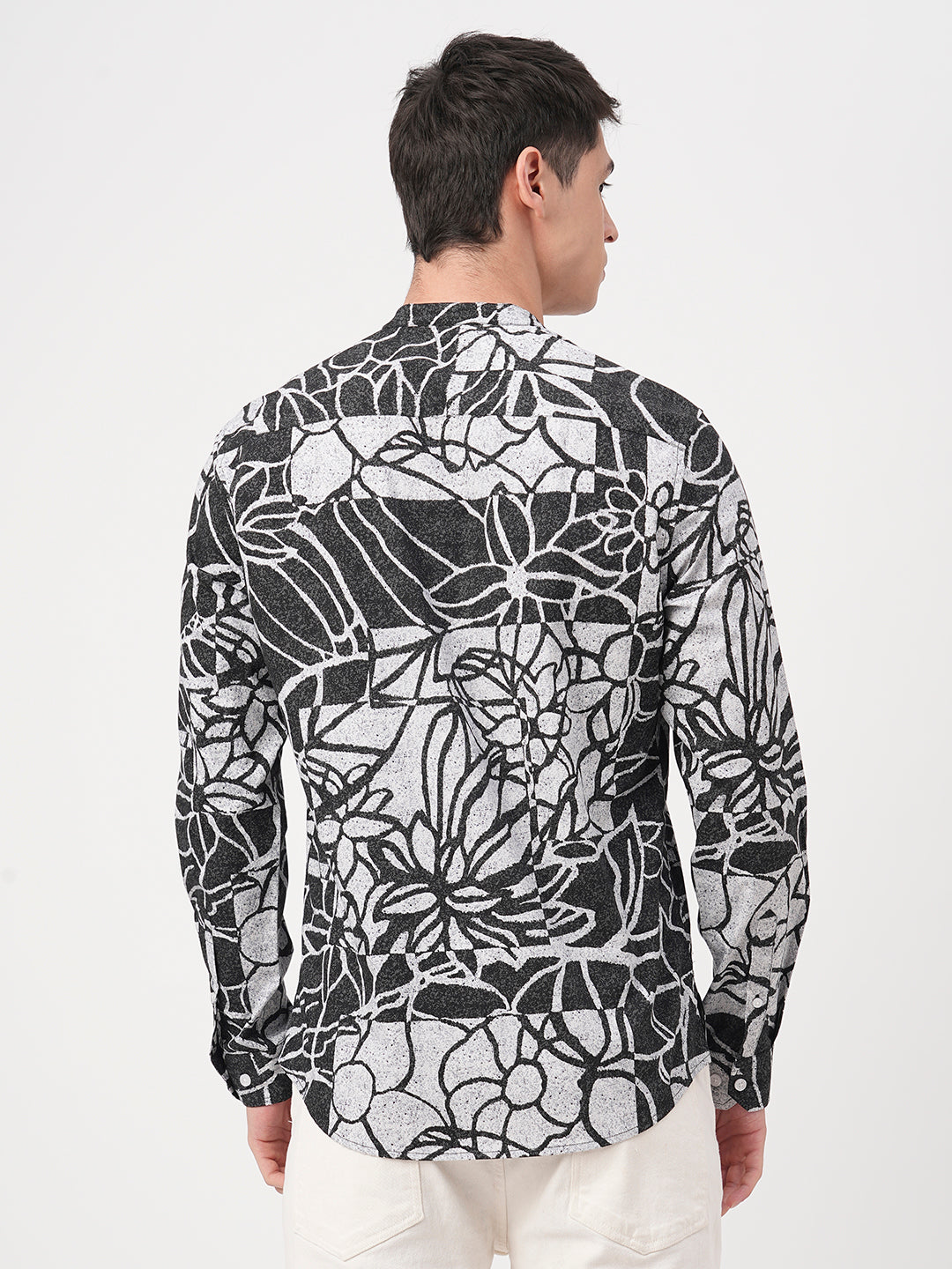 Obsidian Black Abstract Printed Kurta