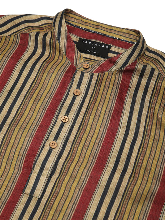 Spiffy Multicolour Roman Stripe Kurta