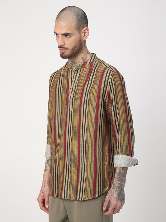 Spiffy Multicolour Roman Stripe Kurta