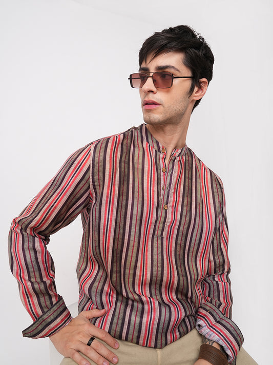 Contemporary Striped Multicolour Kurta