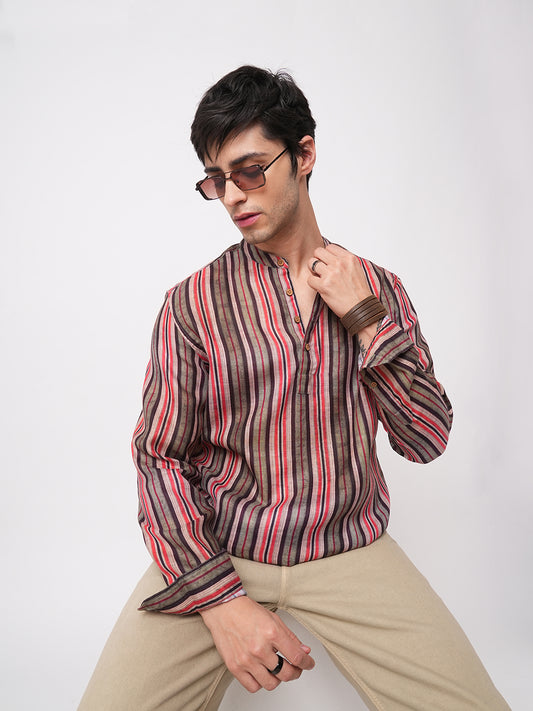 Contemporary Striped Multicolour Kurta