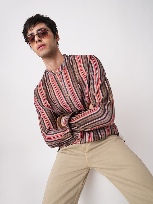 Contemporary Striped Multicolour Kurta