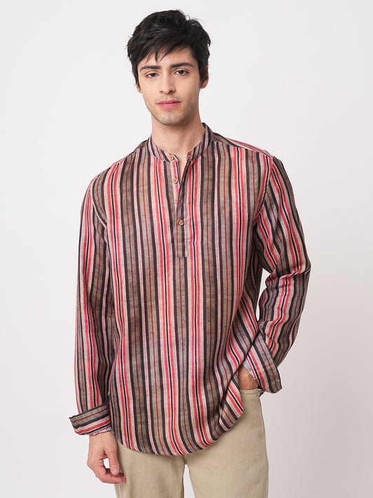 Contemporary Striped Multicolour Kurta