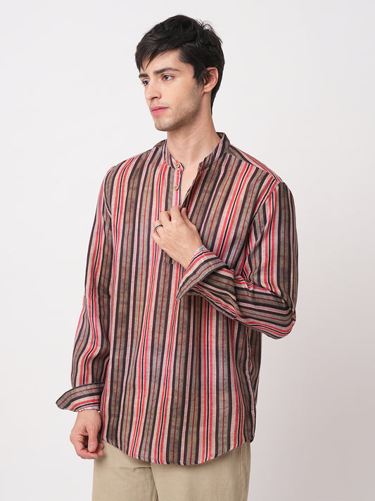 Contemporary Striped Multicolour Kurta