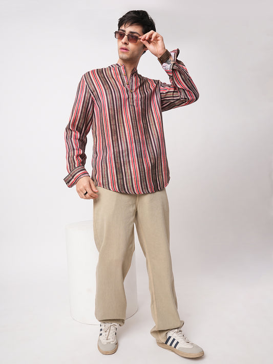 Contemporary Striped Multicolour Kurta