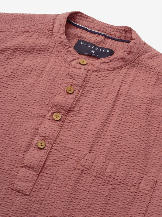 Timeless Coral Seersucker Kurta