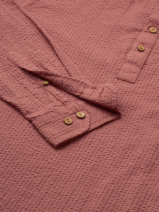 Timeless Coral Seersucker Kurta