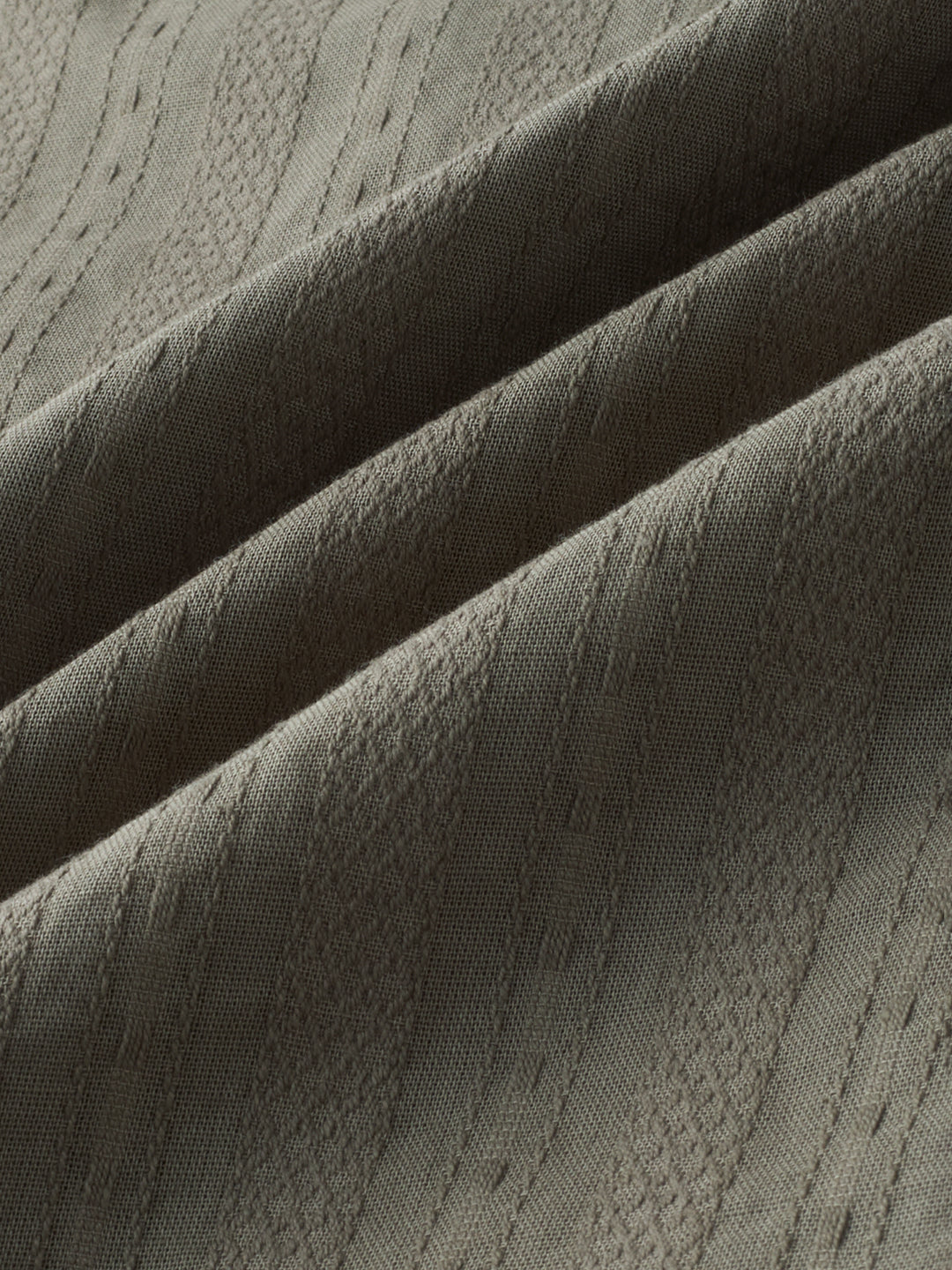 Olive Weave Detail Striped Kurta