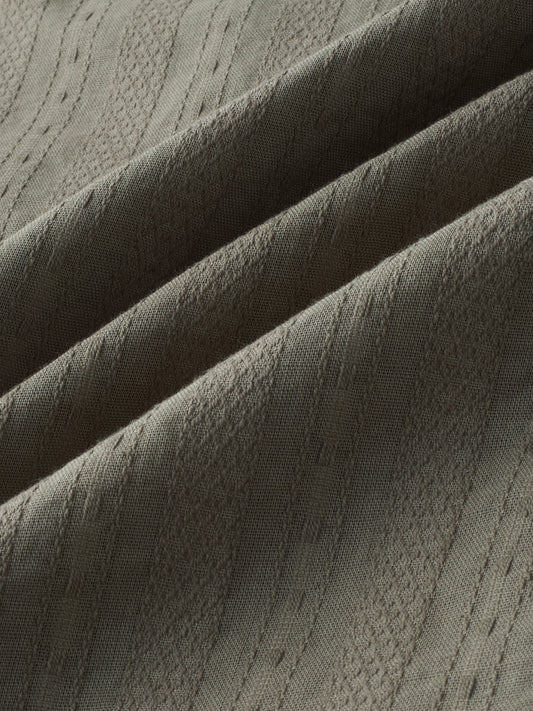 Olive Weave Detail Striped Kurta