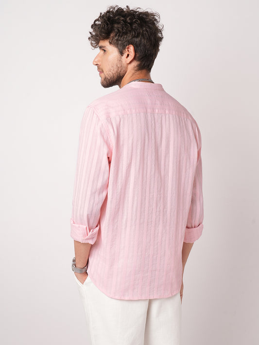 Pastel Pink Summer Grace Stripe Kurta