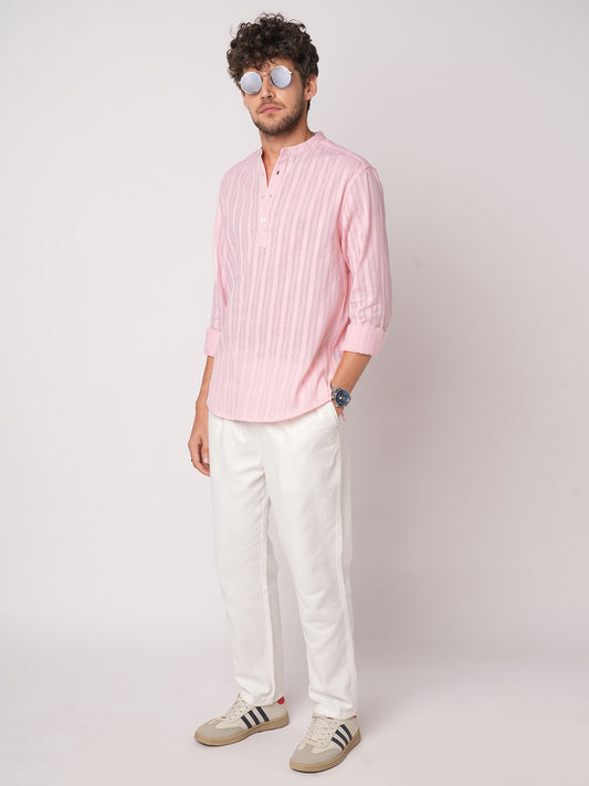 Pastel Pink Summer Grace Stripe Kurta