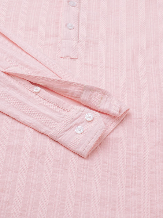 Pastel Pink Summer Grace Stripe Kurta