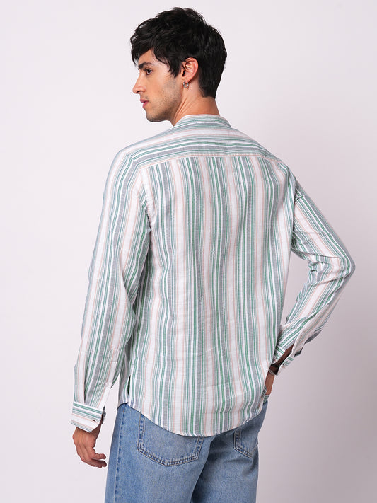 Retro Shoreline Azure Blue Kurta