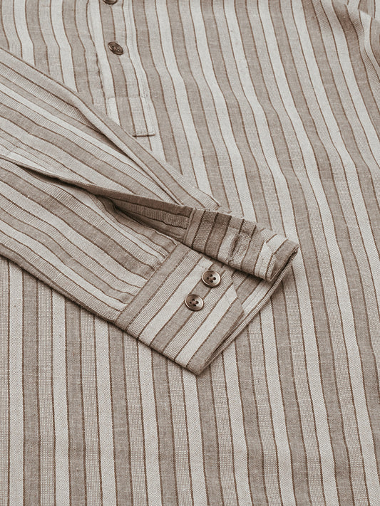 Grey Mist Awning Stripe Kurta