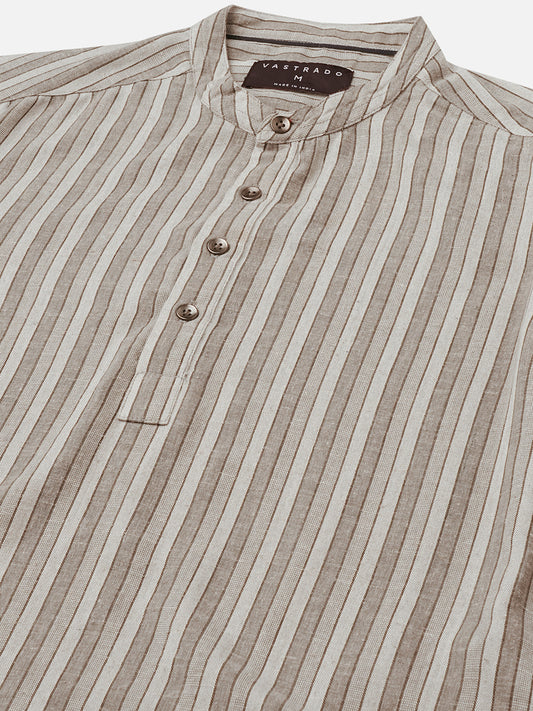Grey Mist Awning Stripe Kurta