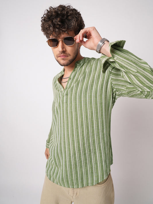 Nature Vibes Awning Stripe Kurta