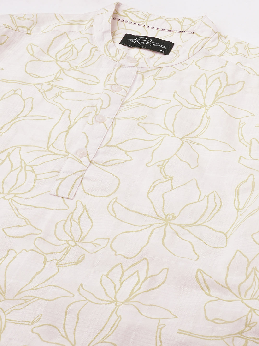 White Wildflower Sketch Kurta
