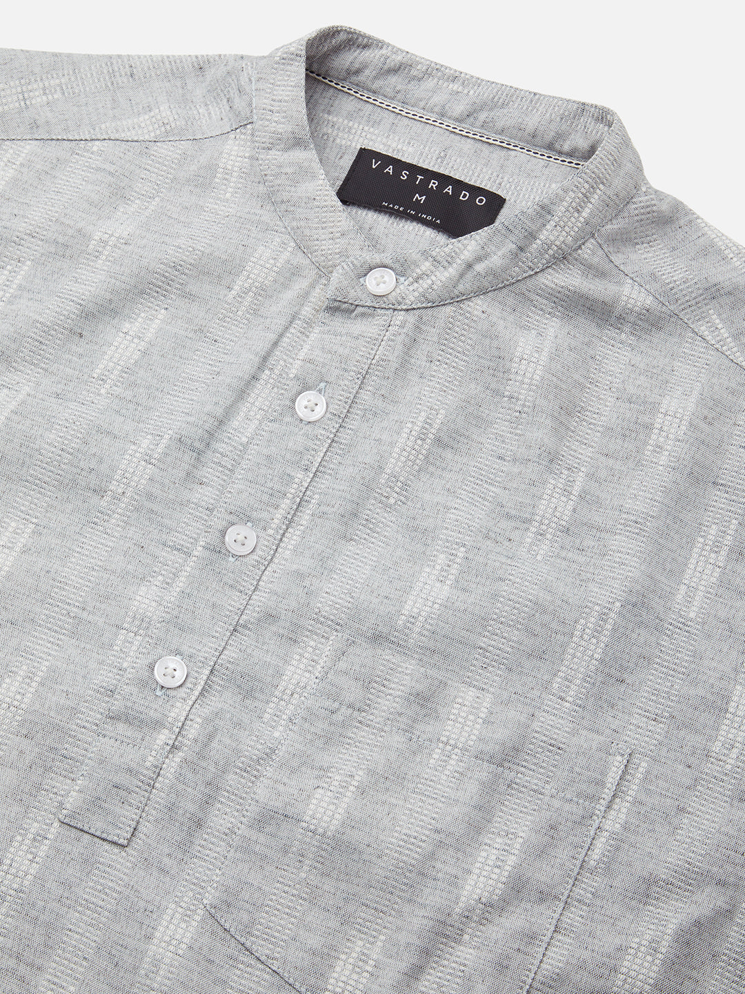 Ash Grey Linear Textured Kurta
