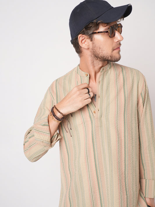 Nomad Stripe Fusion Seersucker Kurta