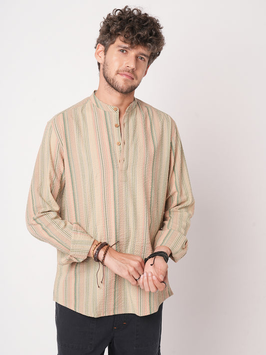 Nomad Stripe Fusion Seersucker Kurta