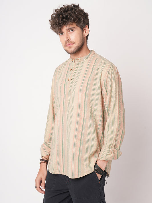 Nomad Stripe Fusion Seersucker Kurta