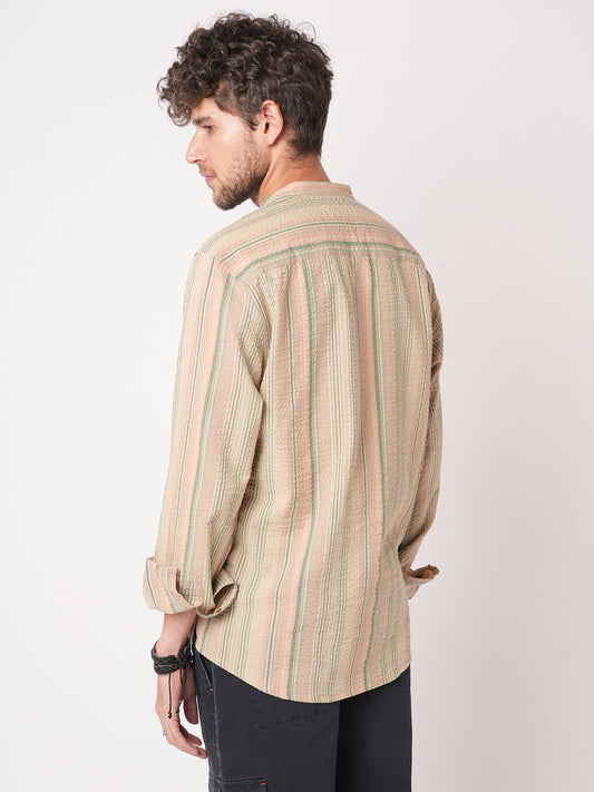 Nomad Stripe Fusion Seersucker Kurta