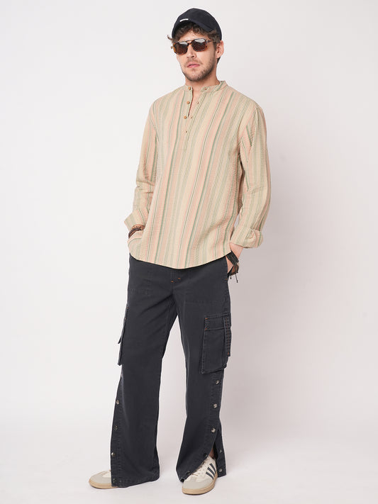 Nomad Stripe Fusion Seersucker Kurta