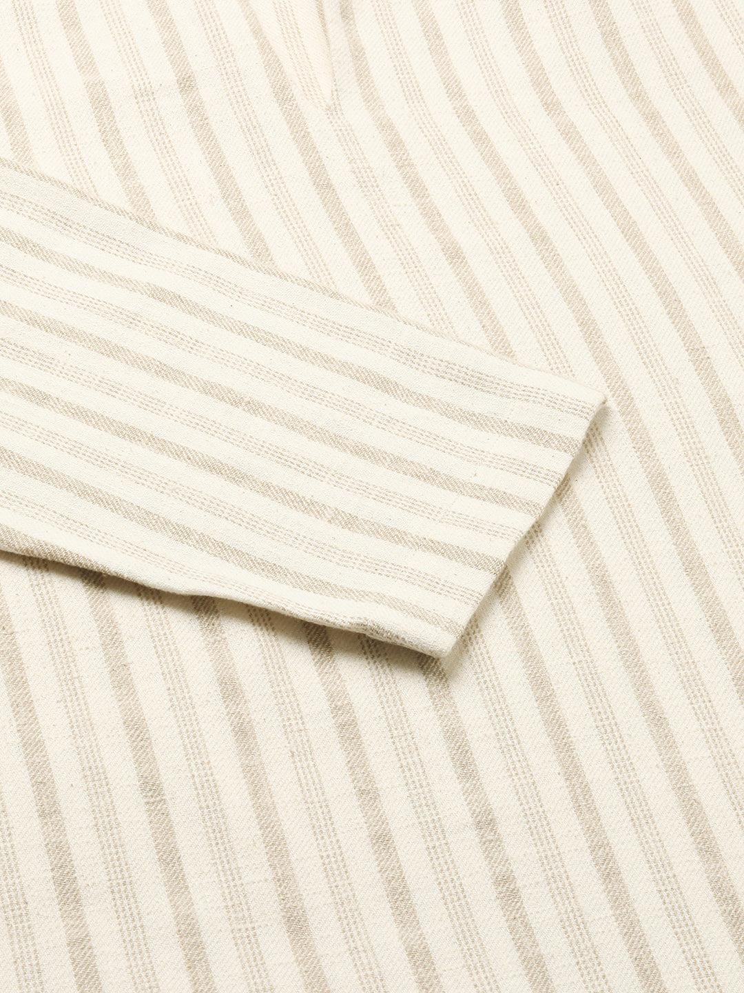 Sunbleached Cream Striped Polo Oversized Shirt