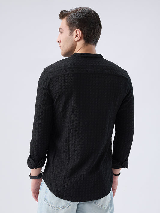 Black Diamond Textured Kurta