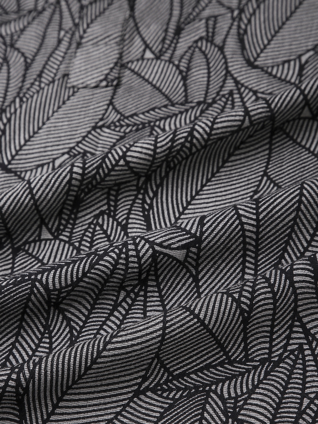 Monochrome Palm Leaf Printed Kurta