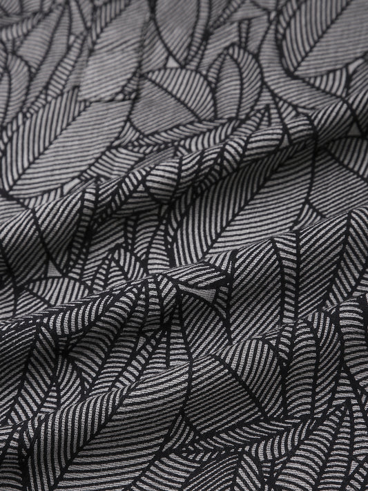 Monochrome Palm Leaf Printed Kurta