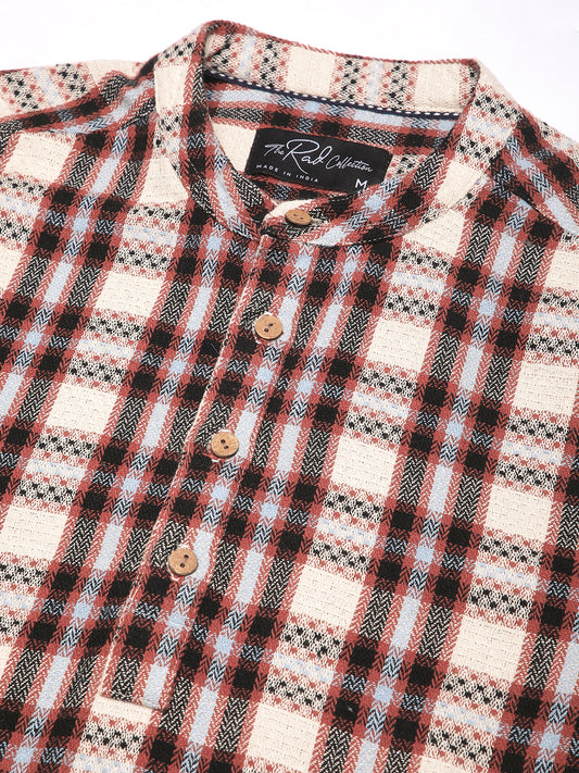 Autumn Grid Multicolor Checks Kurta