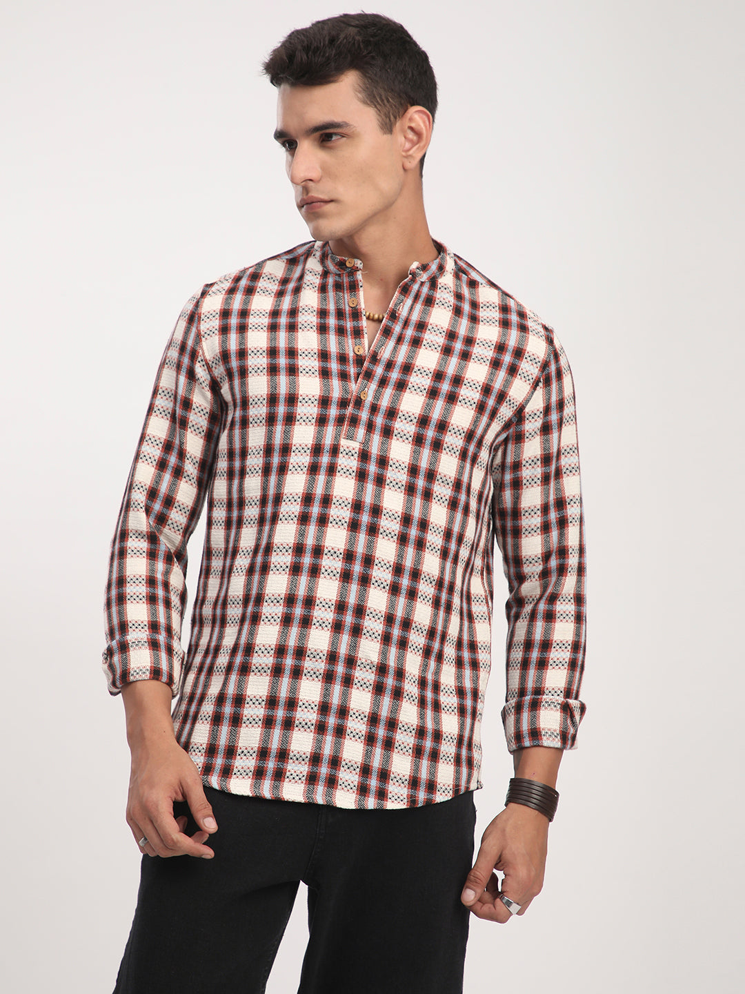 Autumn Grid Multicolor Checks Kurta