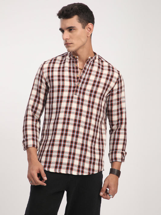 Autumn Grid Multicolor Checks Kurta