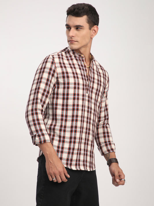 Autumn Grid Multicolor Checks Kurta