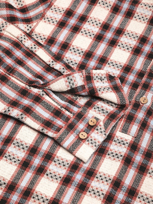 Autumn Grid Multicolor Checks Kurta