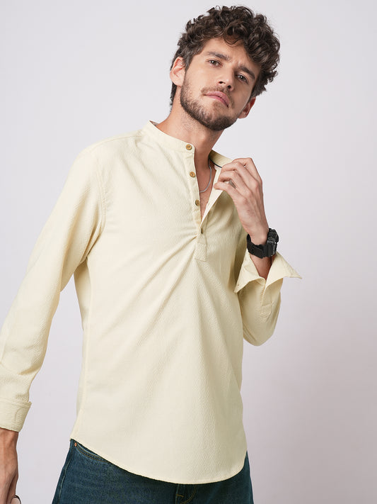 Cream Velisca Textured Kurta