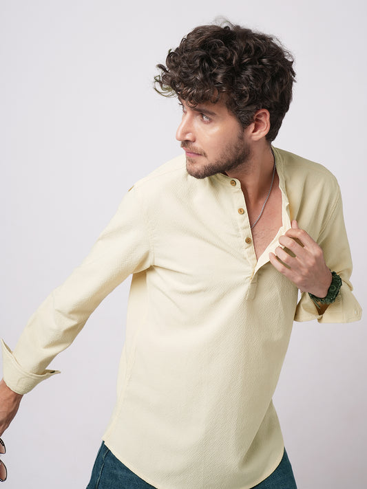 Cream Velisca Textured Kurta