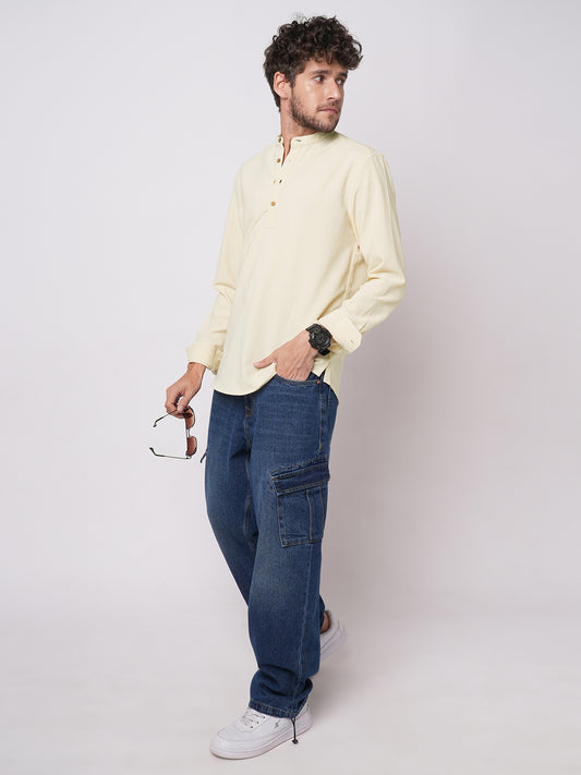 Cream Velisca Textured Kurta