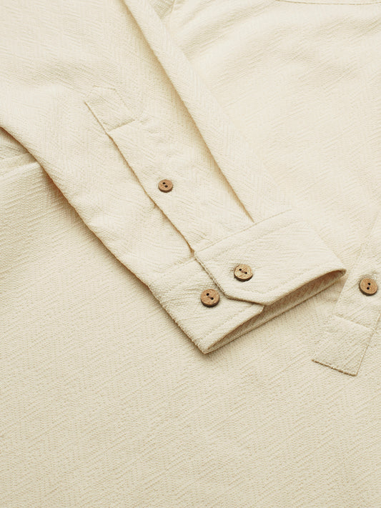 Cream Velisca Textured Kurta
