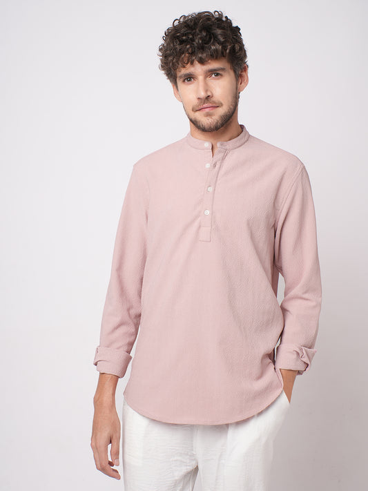 Blush Pink Diamond Weave Kurta