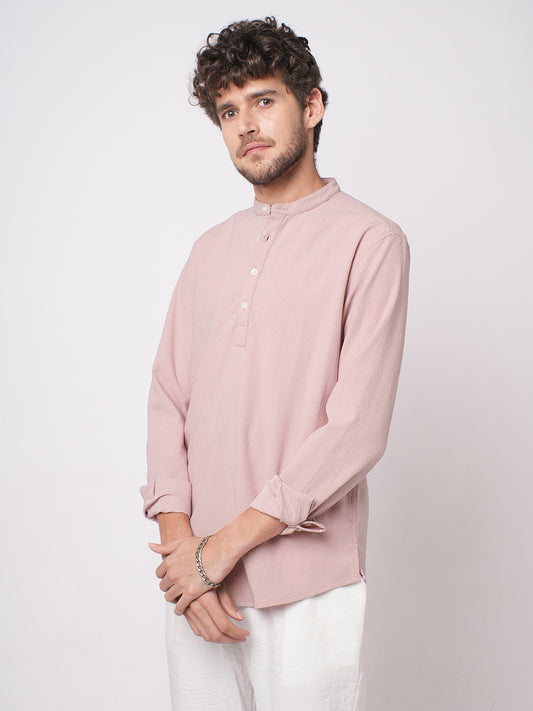 Blush Pink Diamond Weave Kurta