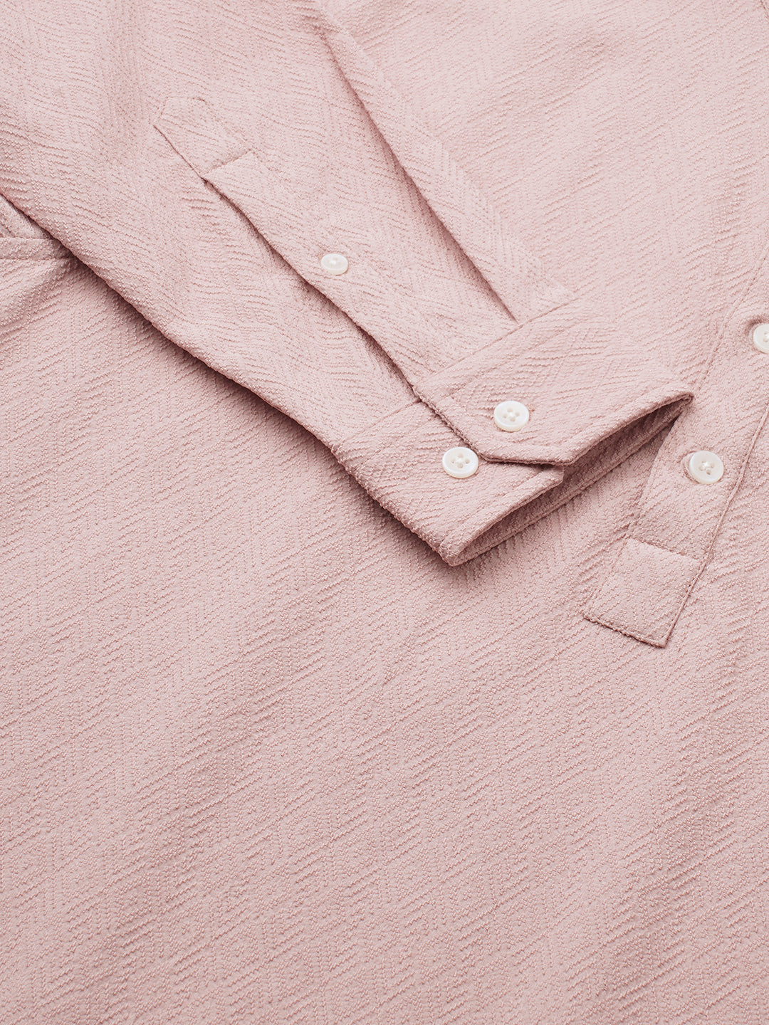 Blush Pink Diamond Weave Kurta