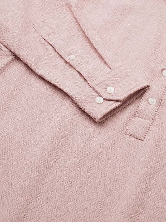 Blush Pink Diamond Weave Kurta